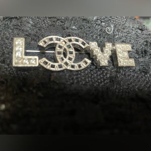 Chanel Crystal Love Brooch